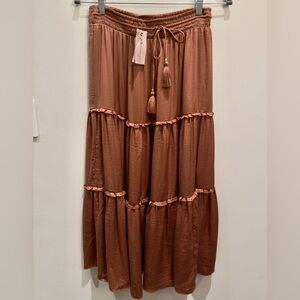 NWT - Philosophy Rose Gold Rose Maxi Skirt Size Medium Women’s